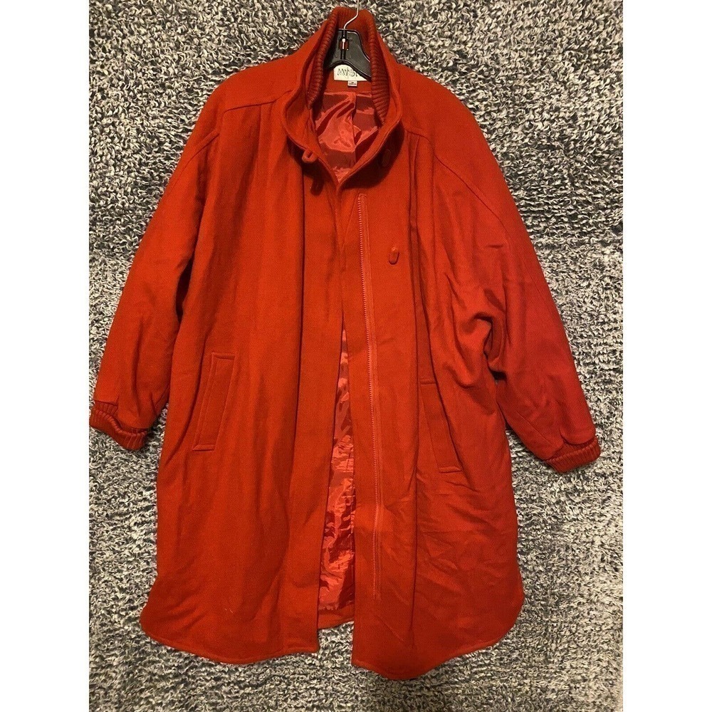 Vintage Mystic Women Wool Blend Red Coats Size Medium